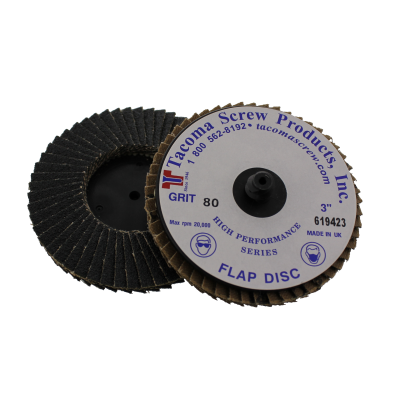 Tacoma Screw Products™ 3" 80 Grit Type R High Performance Mini Flap Disc