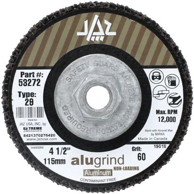 4-1/2" x 5/8"-11 60 Grit Type 29  Alugrind Flap Disc for Aluminum