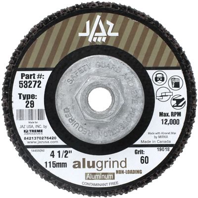 4-1/2" x 5/8"-11 120 Grit Type 29  Alugrind Flap Disc for Aluminum