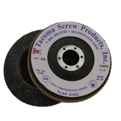 Tacoma Screw Products™ 4-1/2" x 7/8" 80 Grit Type 29 High Performance Flap Disc