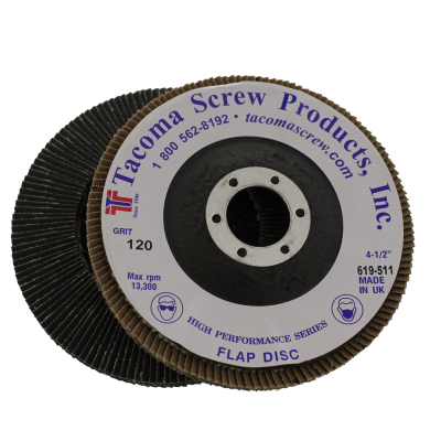 Tacoma Screw Products™ 4-1/2" x 7/8" 120 Grit Type 29 High Performance Flap Disc