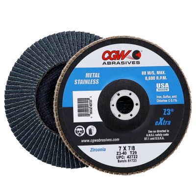 CGW 42722 7" x 7/8" 40 Grit Type 29 High Performance Flap Disc