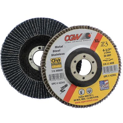 CGW 42341 4-1/2" x 7/8" 36 Grit Type 27 Z3 Zirconium XL Flap Disc