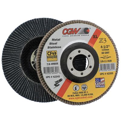 CGW 42345 4-1/2" x 7/8" 80 Grit Type 27 Z3 Zirconium XL Flap Disc