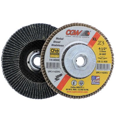 CGW 42351 4-1/2" x 5/8"-11 36 Grit Type 27 Z3 Zirconium XL Flap Disc