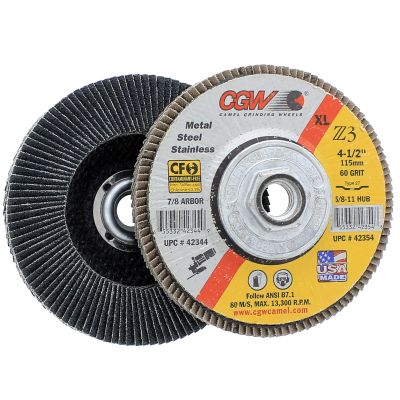 CGW 42354 4-1/2" x 5/8"-11 60 Grit Type 27 Z3 Zirconium XL Flap Disc