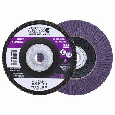 CGW 43853 4-1/2" x 5/8"-11 80 Grit Type 29 Flap Disc - Extreme II