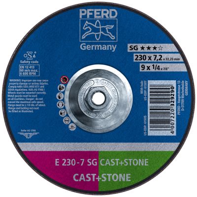 Pferd 9" x 1/4" x 5/8"-11 Type 27 Depressed Center Grinding Wheel For Masonry