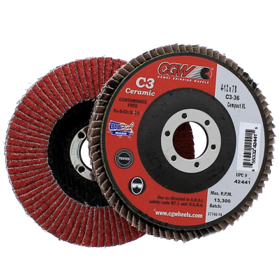 CGW 42441 4-1/2 x 7/8   36 Grit Hybrid C3 Ceramic XL Flap Disc