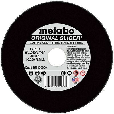 6" x .040 x 7/8" Type 1 Cut-Off Wheels for Ferrous Metals