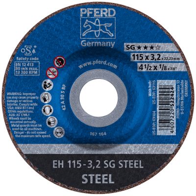 4-1/2" x 1/8" x 7/8" Type 27 Cut-Off Wheels for Ferrous Metals