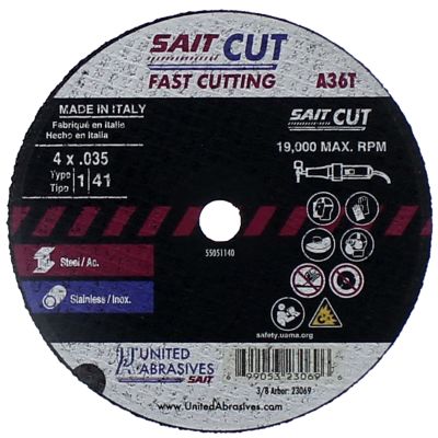 4" x .035" x 3/8" Type 1 Cut-Off Wheel for Metal/Stainless Steel