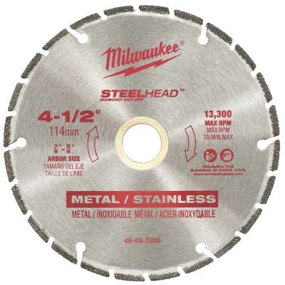 Milwaukee 49-93-7805  Steelhead 4-1/2  Diamond Cut-Off Blade for Steel