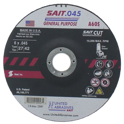 6" x .045" x 7/8" Type 27 Cut-Off Wheel for Metal
