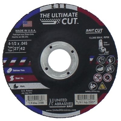 4-1/2" x .045" x 7/8" Type 27 Cut-Off Wheel for Metal/Stainless Steel