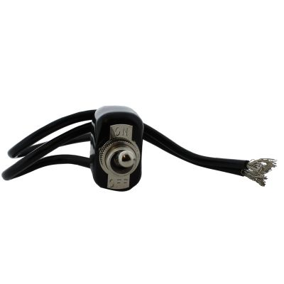 On-Off 12V 20 Amp Toggle Switch — 8" wire leads, plastic coating