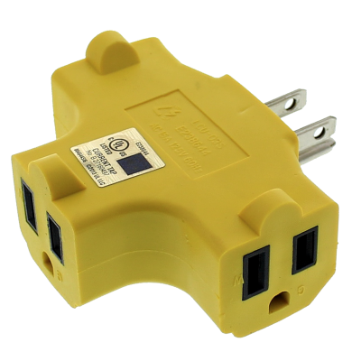 3-Wire Triple Tap Outlet Adapter