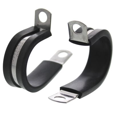 MISPIRE 10-Pack Stainless Steel Cable Clamps - 1-3/4 Inch R-Type Hose & Pipe Clamps With Rubber Insulation