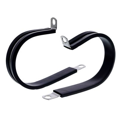 2" Rubber Insulated Clamp - 1/2" Stainless Steel Band 1/4" Hole