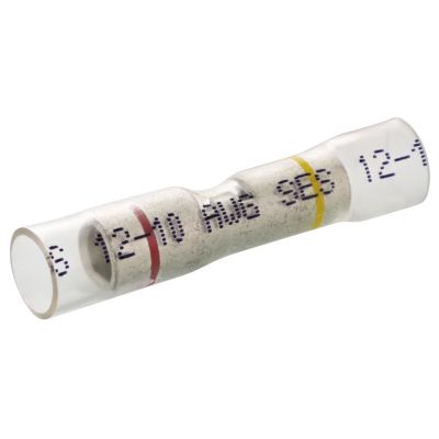 8 AWG to 12-10 AWG Crystal Clear Heat Sealed Step Down Butt Connectors 25/PKG