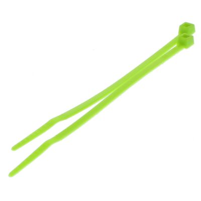 4" 18 lb Nylon Cable Tie  — Fluorescent Green, 100/PKG