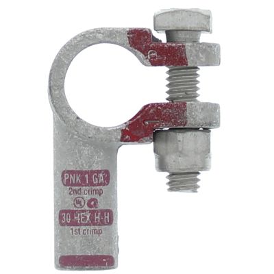 1 AWG, Pink Battery Connector Crimp Terminal, Right Elbow - Positive  4101-050P