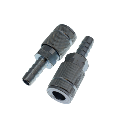 1/4" Automotive Coupler — 3/8" Hose Barb, Steel