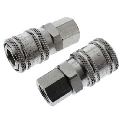 1/4" A Series Industrial Coupler — Stainless Steel — 1/4" Female NPT
