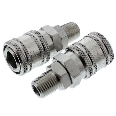 1/4" A Series Industrial Coupler — Stainless Steel — 1/4" Male NPT