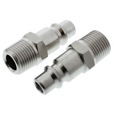 3/8" B Series Industrial Plug — Stainless Steel — 3/8" Male NPT
