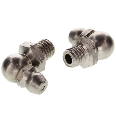 1/4" - 28 Thread 11/16" 90° Stainless Steel Grease Fittings, 10/PKG