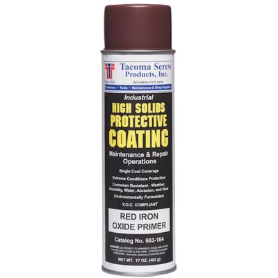 Tacoma Screw Products Red Iron Oxide Primer High Solids Protective Coating MRO Paint—17 oz. Aerosol