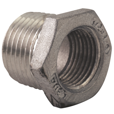 304 Stainless Steel Pipe Fitting 1/2" x 1/4" Hex Bushing