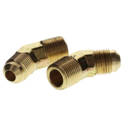 1/2" T x 1/2" NPT SAE 45 Flare Brass Fitting - 45 Male Elbow (Tube to Pipe)