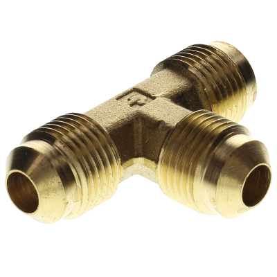 1/2" SAE 45 Flare Brass Fitting - Union Tee (Tube to Tube to Tube)