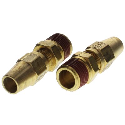 1/2" T x 3/8" NPT D.O.T. Air Brake Brass Fitting for Copper Tubing Male Coupling Tube to Male Pipe