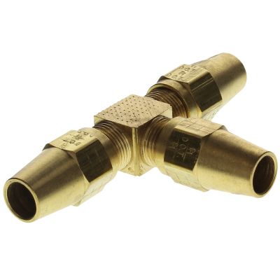 1/2" D.O.T. Air Brake Brass Fitting for Copper Tubing - Tee (Tube to Tube to Tube)