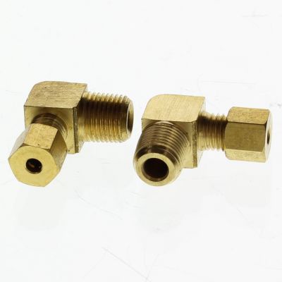 1/8" T x 1/8" NPT Transmission Brass Fitting - 90   Male Elbow