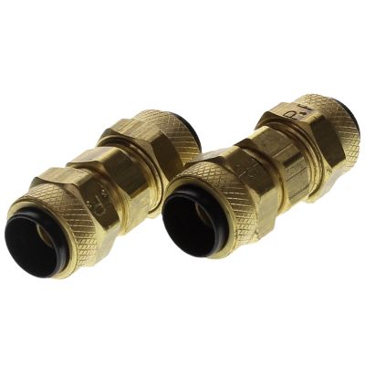 1/2" Poly-Tite Brass Fitting for Low Pressure Tubing (not D.O.T.) - Union