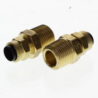 1/2" T x 3/8" NPT Poly-Tite Brass Fitting for Low Pressure Tubing (not D.O.T.) - Male Connector