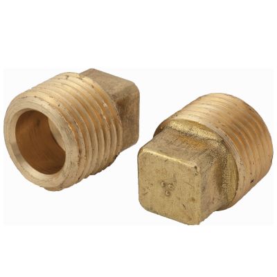 1/2" Brass Pipe Fitting — Square Head Plug