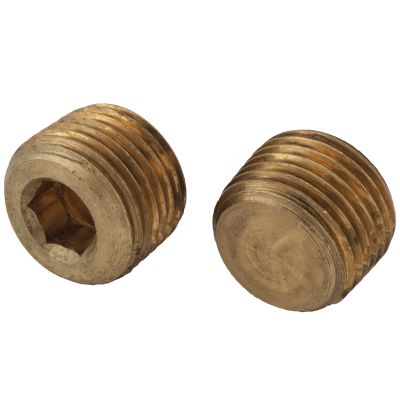 1/2" Brass Pipe Fitting — Socket Head Plug