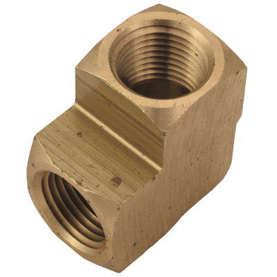 1/2" FNPT x 1/2" FNPT Brass Pipe Fitting — 90° Elbow (Female Pipe to Female Pipe)