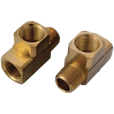 1/2" Brass Pipe Fitting — Street Tee (Female Pipe to Female Pipe to Male Pipe)