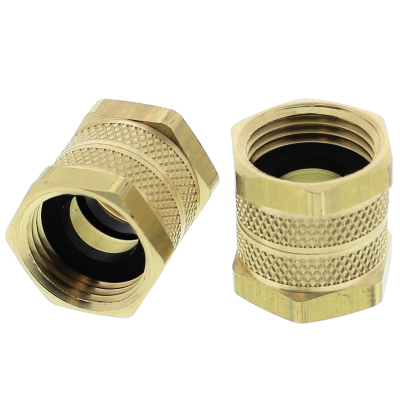 3/4" GHT Garden Hose Brass Fitting - Swivel Female Union