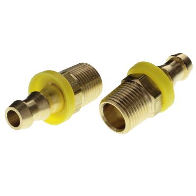 1/2" H x 3/8" NPT Push-On Barb Brass Fitting for Push-On Hose - Male Pipe