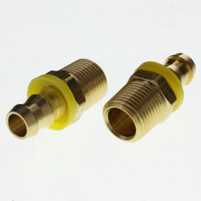 1/2" H x 1/2" NPT Push-On Barb Brass Fitting for Push-On Hose - Male Pipe