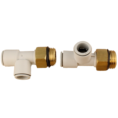 12M x 1/2" Composite Push-In Male Run Tee (Tube to Male Pipe)