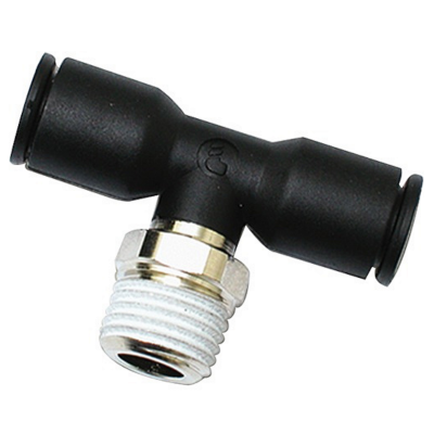 1/4" x 1/4" Composite Push-In Male Branch Swivel Tee (Tube to Male Pipe)