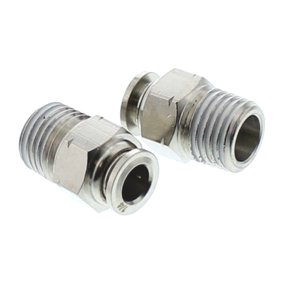 1/2" x 1/2" Nickel Plated Brass Push-In Male Connector (Tube to Male Pipe)